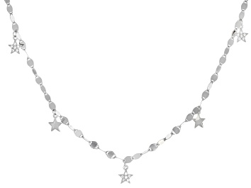 Sterling Silver Double Drop Star Moon Pendant Necklace - Lovisa