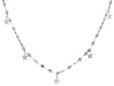 White Cubic Zirconia Rhodium Over Sterling Silver Star Necklace 0.22ctw