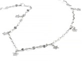 White Cubic Zirconia Rhodium Over Sterling Silver Star Necklace 0.22ctw