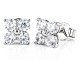 White Cubic Zirconia Platinum Over Sterling Silver Earrings 3.24ctw