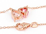 Pink And White Cubic Zirconia 18k Rose Gold Over Sterling Silver Necklace 4.61ctw