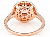 Lavender, Purple And White Cubic Zirconia 18k Rose Gold Over Sterling Silver Ring 3.10ctw