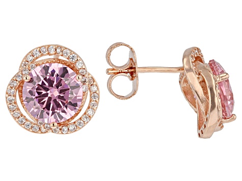 Pink And White Diamond Simulants 18k Rose Gold Over Sterling Silver ...