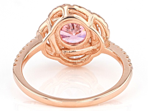 Pink And White Cubic Zirconia 18k Rose Gold Over Sterling Silver Ring 2.41ctw