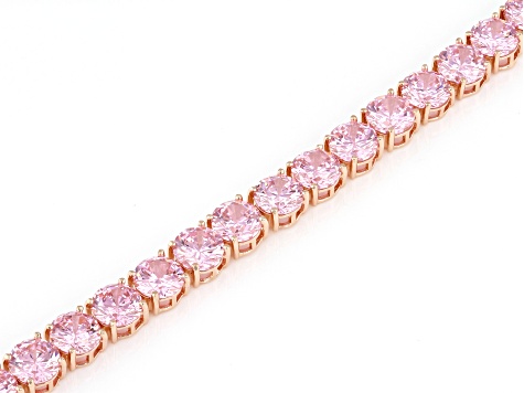 Pink Moissanite Link Bracelet (Size - 8.0) in 18K Vermeil Yellow Gold  Plated Sterling Silver - 7733357 - TJC