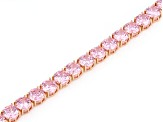 Pink Cubic Zirconia 18k Rose Gold Over Sterling Silver Tennis Bracelet 37.47ctw