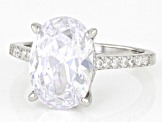 White Cubic Zirconia Platinum Over Sterling Silver Ring 7.10ctw