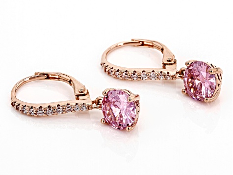 Pink And White Cubic Zirconia 18k Rose Gold Over Sterling