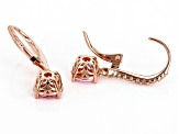 Pink And White Cubic Zirconia 18k Rose Gold Over Sterling Silver Earrings 4.40ctw