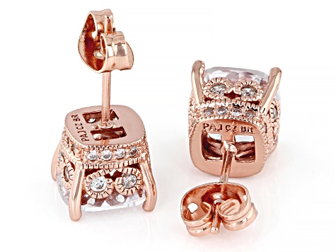 Michael Kors Rose Gold Heritage Metal Earrings w/Crystals at