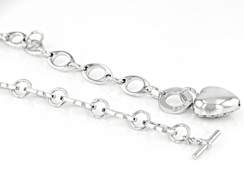 White Cubic Zirconia Rhodium Over Sterling Silver Bracelet 1.15ctw