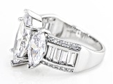 White Cubic Zirconia Rhodium Over Sterling Silver Ring 7.99ctw