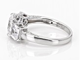 White Cubic Zirconia Rhodium Over Sterling Silver Asscher Cut Ring 4.65ctw