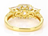 White Cubic Zirconia 18k Yellow Gold Over Sterling Silver Asscher Cut Ring 4.65ctw