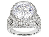 White Cubic Zirconia Platinum Over Sterling Silver Ring 12.98ctw