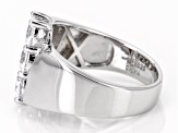 White Cubic Zirconia Rhodium Over Sterling Silver Ring 1.96ctw