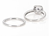 White Cubic Zirconia Rhodium Over Sterling Silver Ring Set 4.14ctw