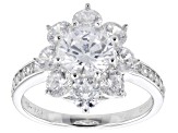 White Cubic Zirconia Rhodium Over Sterling Silver Ring 4.96ctw