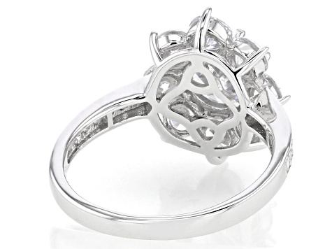White Cubic Zirconia Rhodium Over Sterling Silver Ring 4.96ctw