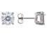 White Cubic Zirconia Platinum Over Sterling Silver Stud Earrings in Velvet Heart Box 4.00ctw