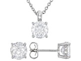 White Cubic Zirconia Platinum Over Sterling Silver Jewelry Boxed Set 4.00ctw