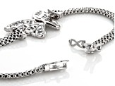 White Cubic Zirconia Rhodium Over Sterling Silver Butterfly Mesh Link Bracelet 2.57ctw