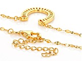 White Cubic Zirconia 18k Yellow Gold Over Sterling Silver Horseshoe Mirror Link Necklace 0.89ctw