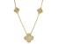 White Cubic Zirconia 18k Yellow Gold Over Sterling Silver Clover Necklace 1.11ctw