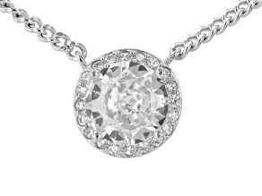 White Cubic Zirconia Rhodium Over Sterling Silver Curb Link Necklace 1.77ctw