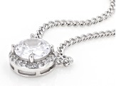 White Cubic Zirconia Rhodium Over Sterling Silver Curb Link Necklace 1.77ctw