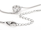 White Cubic Zirconia Rhodium Over Sterling Silver Curb Link Necklace 1.77ctw