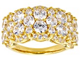 White Cubic Zirconia 18k Yellow Gold Over Sterling Silver Ring 6.33ctw