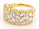 White Cubic Zirconia 18k Yellow Gold Over Sterling Silver Ring 6.33ctw