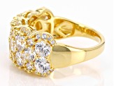 White Cubic Zirconia 18k Yellow Gold Over Sterling Silver Ring 6.33ctw