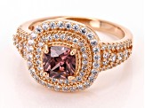 Blush And White Cubic Zirconia 18k Rose Gold Over Sterling Silver Ring 2.66ctw