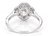 White Cubic Zirconia Rhodium Over Sterling Silver Clover Ring 4.07ctw