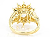 White Cubic Zirconia 18k Yellow Gold Over Sterling Silver Sun Ring 6.26ctw