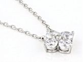 White Cubic Zirconia Rhodium Over Sterling Silver Necklace 1.62ctw