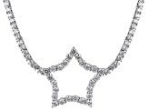 White Cubic Zirconia Rhodium Over Sterling Silver Star Tennis Necklace 12.95ctw
