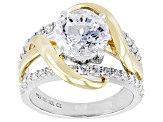 White Cubic Zirconia Rhodium And 14k Yellow Gold Over Sterling Silver Ring 4.02ctw