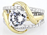 White Cubic Zirconia Rhodium And 14k Yellow Gold Over Sterling Silver Ring 4.02ctw
