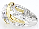 White Cubic Zirconia Rhodium And 14k Yellow Gold Over Sterling Silver Ring 4.02ctw