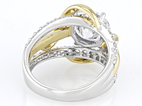 White Cubic Zirconia Rhodium And 14k Yellow Gold Over Sterling