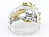 White Cubic Zirconia Rhodium And 14k Yellow Gold Over Sterling Silver 100 Facet Ring 4.02ctw