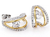 White Cubic Zirconia Rhodium And 14k Yellow Gold Over Sterling Silver Earrings 6.34ctw