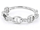 White Cubic Zirconia Rhodium Over Sterling Silver Ring 0.19ctw