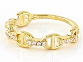 White Cubic Zirconia 18k Yellow Gold Over Sterling Silver Ring 0.19ctw
