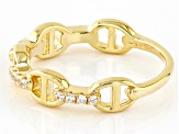 White Cubic Zirconia 18k Yellow Gold Over Sterling Silver Ring 0.19ctw