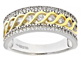 White Cubic Zirconia Rhodium And 14k Yellow Gold Over Sterling Silver Ring 0.83ctw