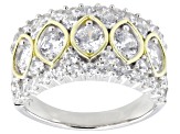 White Cubic Zirconia Rhodium And 14k Yellow Gold Over Sterling Silver Ring 3.61ctw